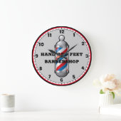 Barber Shop Barber Pole Custom Round Clock Grote Klok (Huis)