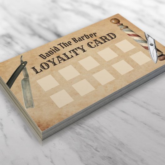 Barber Shop Barbershop Klantlogo Punch Klantenkaartje
