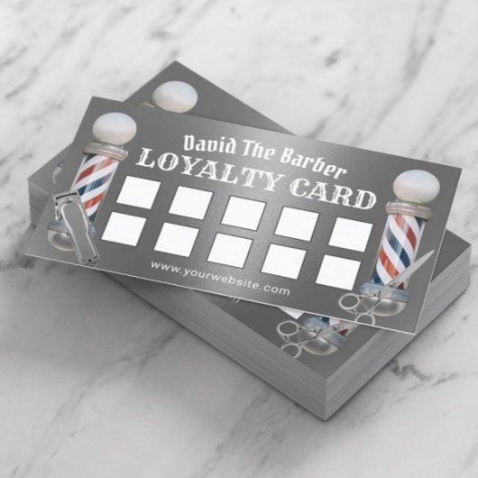 Barber Shop Barbershop Metallic Silver Loyalty