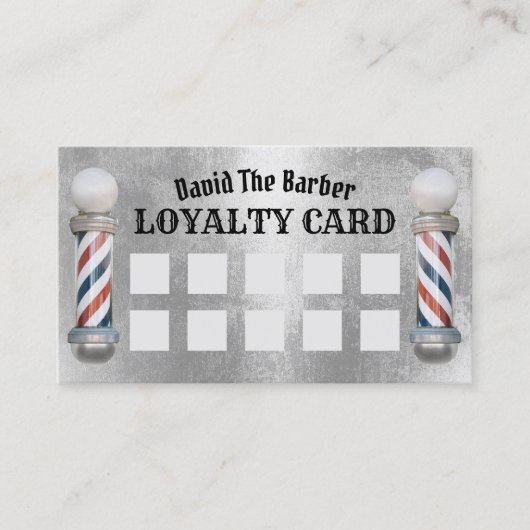 Barber Shop Barbershop Modern Silver Loyalty (Voorkant)