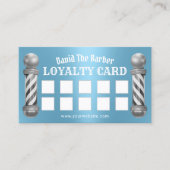 Barber Shop Barbershop Moderne Blauwe Loyaliteit Klantenkaartje (Voorkant)