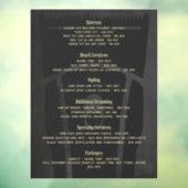Barber Shop Barbershop Prijslijst Service Menu Raamsticker (Vel 3)