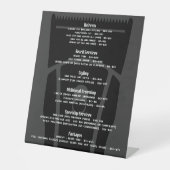 Barber Shop Barbershop Prijslijst Service Menu Reclamebord Met Voetstuk (Voorkant)