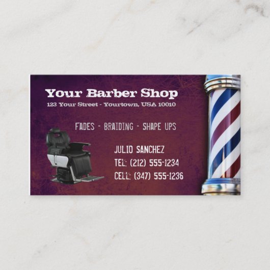 Barber Shop BC Afsprakenkaartje (Voorkant)