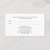 Barber Shop Black Hair Salon Appointment Card Aanbevelingskaartje (Achterkant)