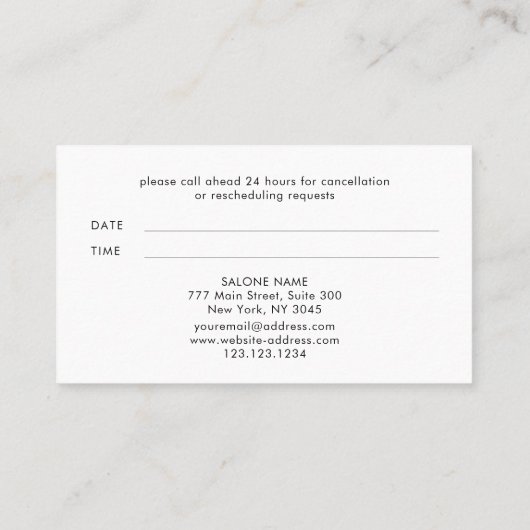 Barber Shop Black Hair Salon Appointment Card Aanbevelingskaartje (Achterkant)