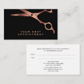 Barber Shop Black Hair Salon Appointment Card Aanbevelingskaartje (Voorkant / Achterkant)