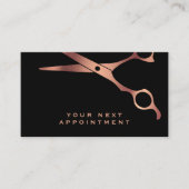 Barber Shop Black Hair Salon Appointment Card Aanbevelingskaartje (Voorkant)