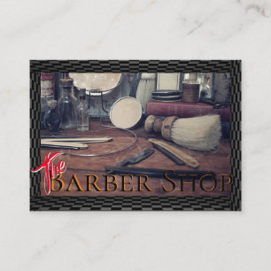 Barber Shop Black, White, Checkers Visitekaartje