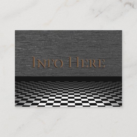 Barber Shop  Black, White, Checkers Visitekaartje (Achterkant)