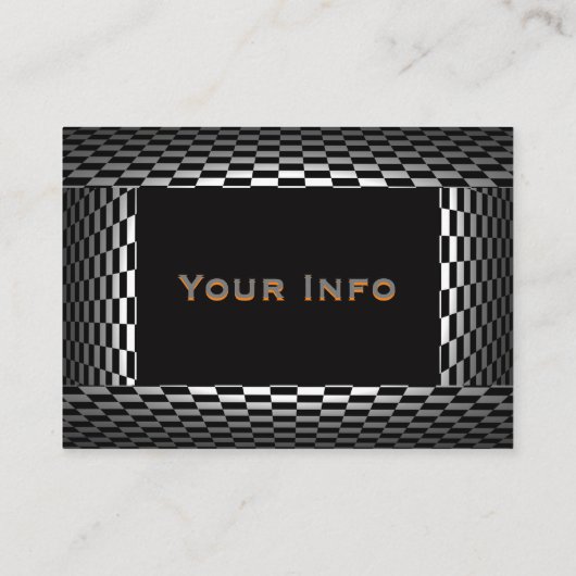 Barber Shop  Black, White, Checkers Visitekaartje (Achterkant)