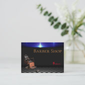 Barber Shop  Black, White, Checkers Visitekaartje (Staand voorkant)