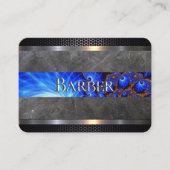 Barber Shop Blue Abstract Visitekaartje (Voorkant)
