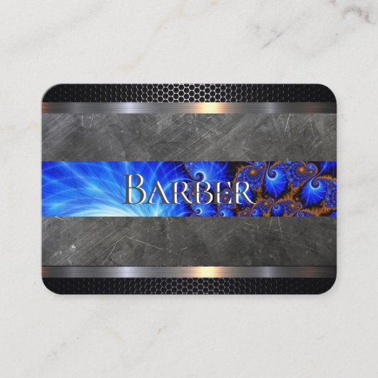 Barber Shop Blue Abstract Visitekaartje (Voorkant)