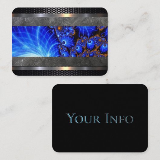 Barber Shop Blue Abstract Visitekaartje (Voorkant / Achterkant)