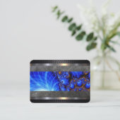 Barber Shop Blue Abstract Visitekaartje (Staand voorkant)