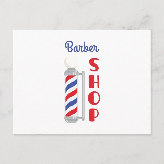 Barber Shop Briefkaart (Voorkant)