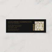 Barber Shop Bronzen Octopus Qr Code Sociale Iconen Mini Visitekaartje (Achterkant)