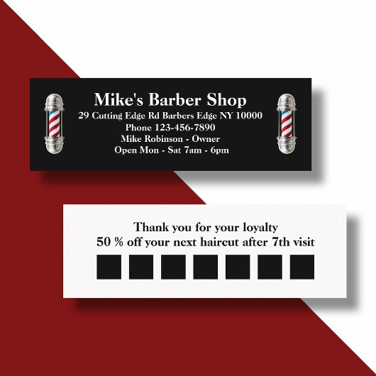 Barber Shop Budget Loyaliteit Beloont Visitekaartj Mini Visitekaartje