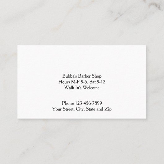 Barber Shop Business Card Visitekaartje (Achterkant)