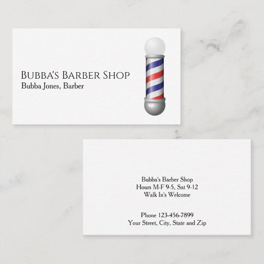 Barber Shop Business Card Visitekaartje (Voorkant / Achterkant)
