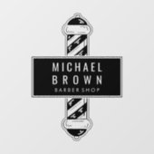 Barber Shop Business Pole logo Raamsticker (Vel)