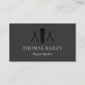 Barber Shop Buzzer en Schaar QR Visitekaartje (Voorkant)