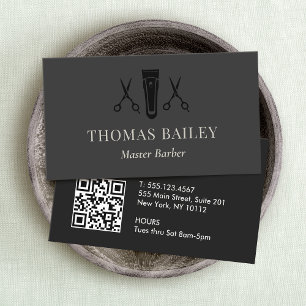 Barber Shop Buzzer en Schaar QR Visitekaartje