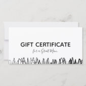 Barber Shop Cadeaubon Zwart Schets Eenvoudig Bedankkaart (Voorkant)