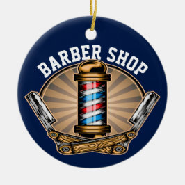 Barber Shop Ceramic Ornament