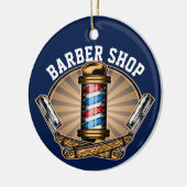 Barber Shop Ceramic Ornament (Links)