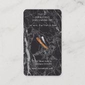 Barber Shop Chair | Black Marble Business Card Visitekaartje (Achterkant)