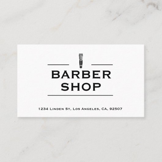 Barber Shop Clipper Logo Visitekaartje (Voorkant)
