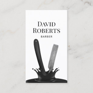 Barber Shop Creative Splash Straight Razor Hair Visitekaartje