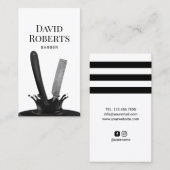 Barber Shop Creative Splash Straight Razor Hair Visitekaartje (Voorkant / Achterkant)