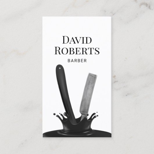 Barber Shop Creative Splash Straight Razor Hair Visitekaartje (Voorkant)