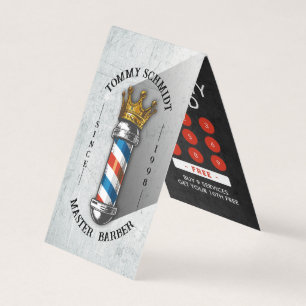 Barber Shop Crown Barber Pole Afspraak Loyaliteit Visitekaartje