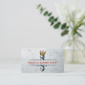 Barber Shop Crown Barber Pole Hair Salon Loyalitei Visitekaartje (Staand voorkant)