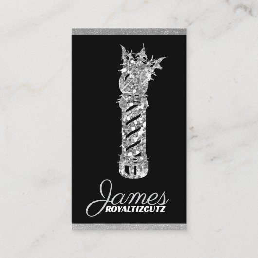 Barber Shop Crown Logo Professional Visitekaartje (Voorkant)