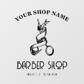 Barber Shop Custom bewerkbaar venster Cling Raamsticker (Vel)