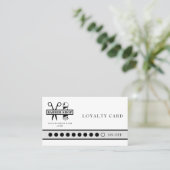 Barber shop custom logo naam klant punch klantenkaartje (Staand voorkant)