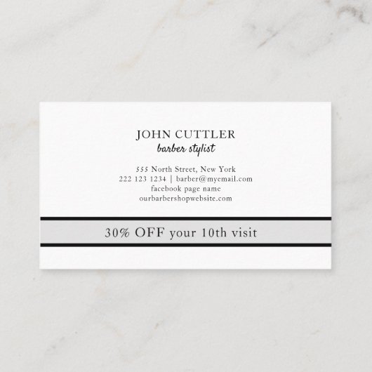 Barber shop custom logo naam klant punch klantenkaartje (Achterkant)