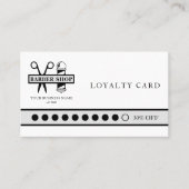 Barber shop custom logo naam klant punch klantenkaartje (Voorkant)