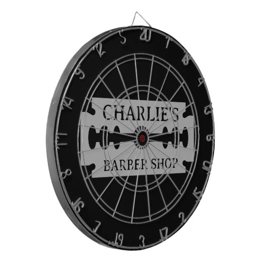 Barber shop dartboard met scheermesontwerp dartbord (Voorkant Links)
