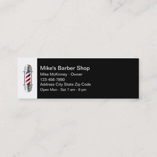 Barber Shop Eenvoudige Barber Light Visitekaartjes (Achterkant)