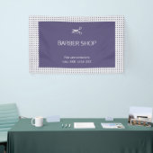 Barber shop eenvoudige marine grijs ster patroon spandoek (Beurs)