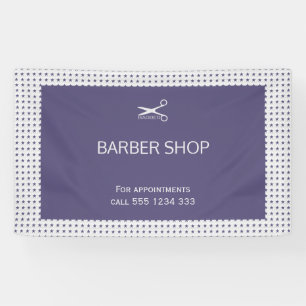 Barber shop eenvoudige marine grijs ster patroon spandoek