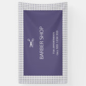 Barber shop eenvoudige marine grijs ster patroon spandoek (Verticaal)