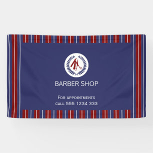 Barber shop eenvoudige rode marine witte strepen spandoek