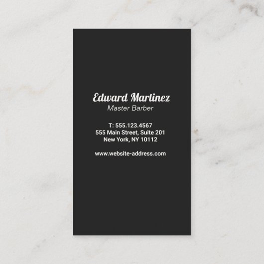 Barber Shop Elektrische Clipper, Scheermes Visitekaartje (Achterkant)